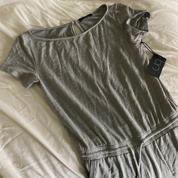 GIBSON LOOK GREY JERSEY JUMPSUIT SIZE S - Picture 5 of 6